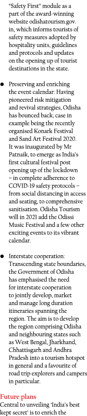  Safety First  module as a part of the award-winning website odishatourism gov in, which informs tourists of safety m   