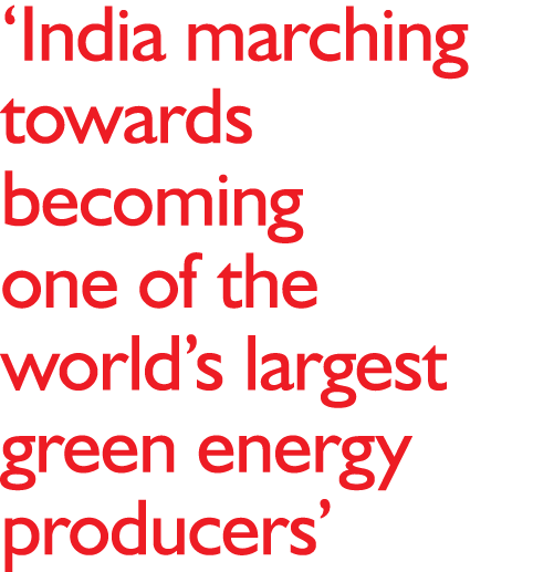  India marching towards becoming one of the world s largest green energy producers 
