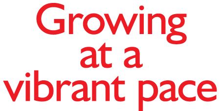 Growing at a vibrant pace