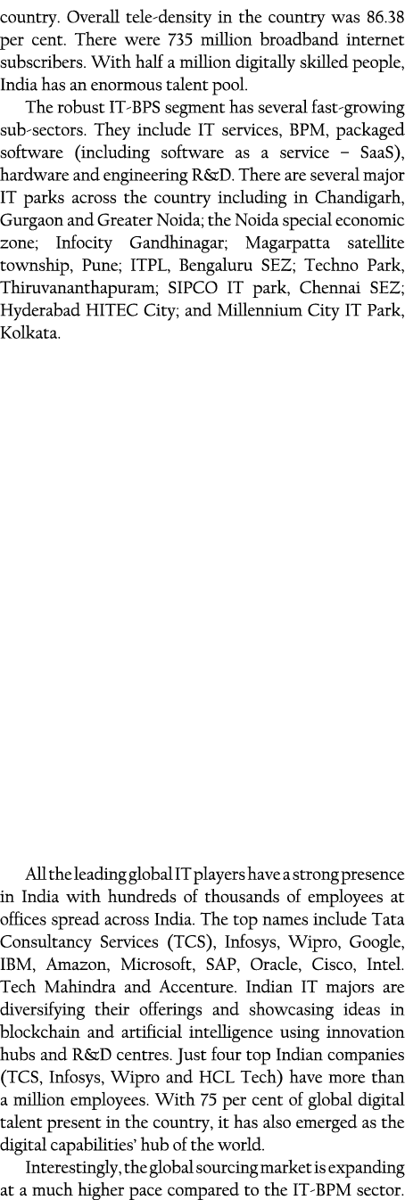 country  Overall tele-density in the country was 86 38 per cent  There were 735 million broadband internet subscriber   