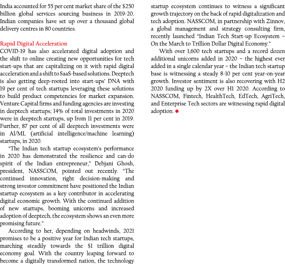India accounted for 55 per cent market share of the  250 billion global services sourcing business in 2019-20  Indian   