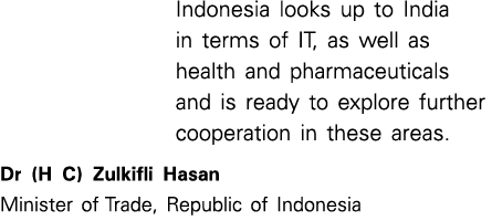 Indonesia looks up to India in terms of IT, as well as health and pharmaceuticals and is ready to explore further coo...