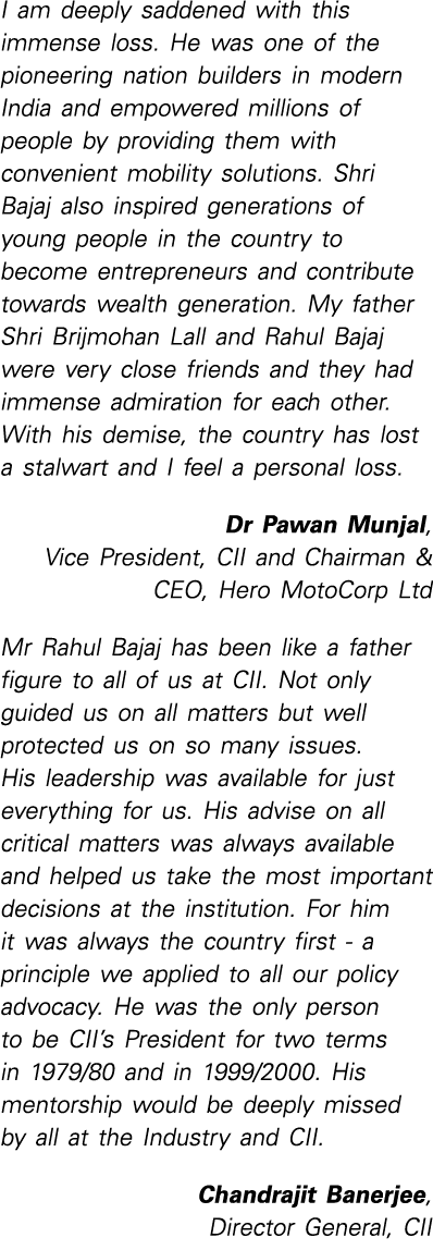 I am deeply saddened with this immense loss  He was one of the pioneering nation builders in modern India and empower   