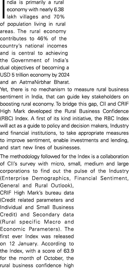 India is primarily a rural economy with nearly 6 38 lakh villages and 70% of population living in rural areas  The ru   