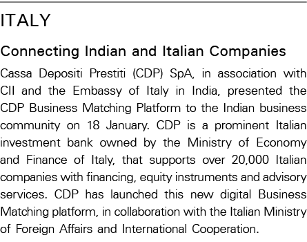 Italy Connecting Indian and Italian Companies Cassa Depositi Prestiti (CDP) SpA, in association with CII and the Emba   