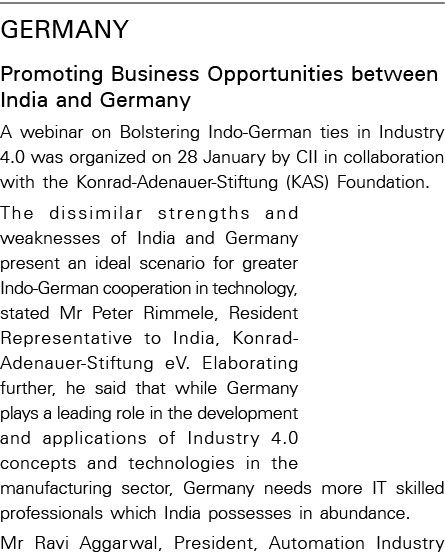 Germany Promoting Business Opportunities between India and Germany A webinar on Bolstering Indo-German ties in Indust   