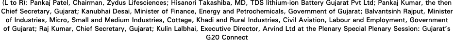(L to R): Pankaj Patel, Chairman, Zydus Lifesciences; Hisanori Takashiba, MD, TDS lithium ion Battery Gujarat Pvt Ltd...