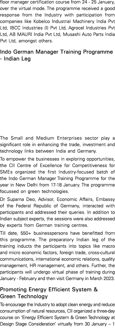 floor manager certification course from 24 25 January, over the virtual mode. The programme received a good response ...