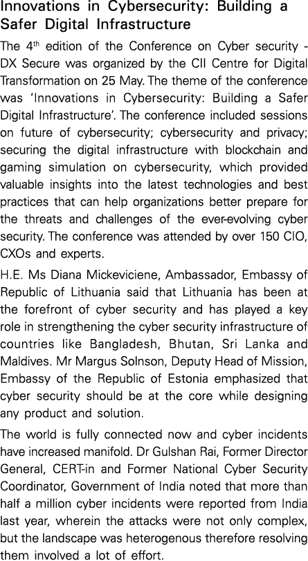 Innovations in Cybersecurity: Building a Safer Digital Infrastructure The 4th edition of the Conference on Cyber secu...