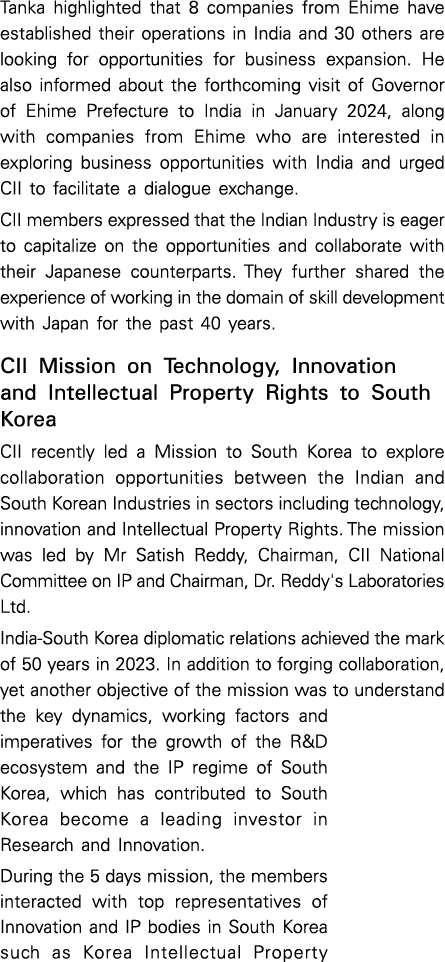 Tanka highlighted that 8 companies from Ehime have established their operations in India and 30 others are looking fo...