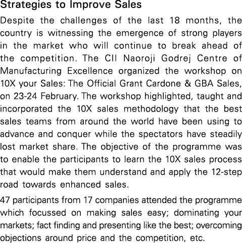 Strategies to Improve Sales Despite the challenges of the last 18 months, the country is witnessing the emergence of    