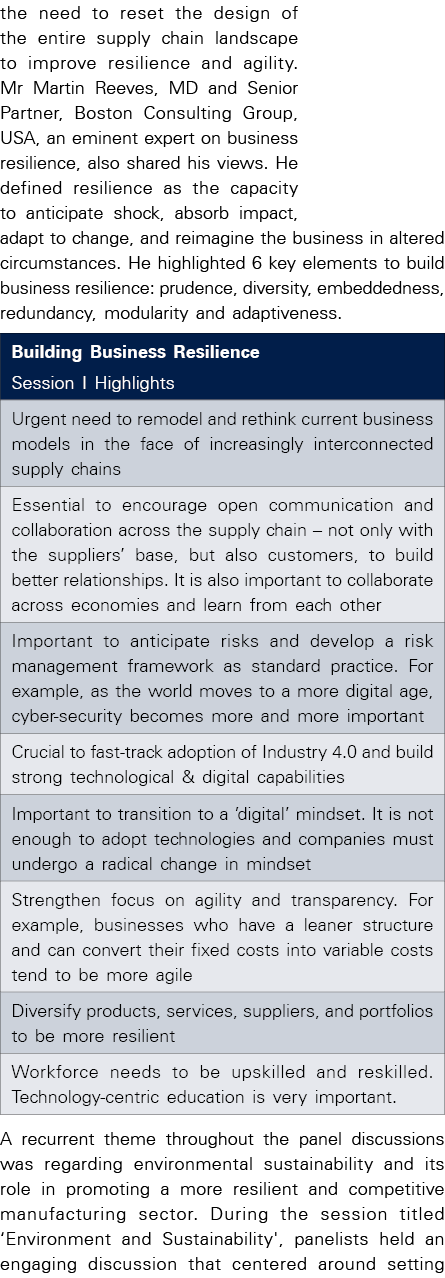 the need to reset the design of the entire supply chain landscape to improve resilience and agility  Mr Martin Reeves   