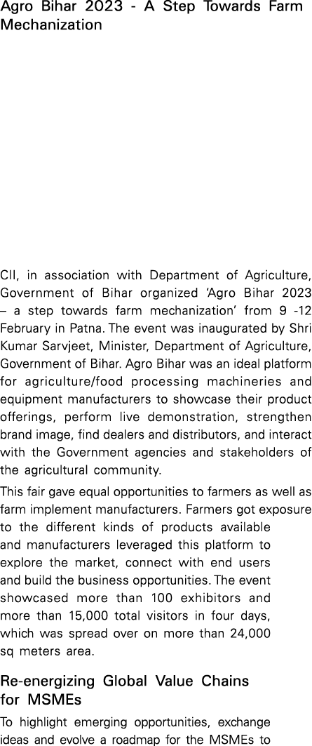 Agro Bihar 2023 A Step Towards Farm Mechanization CII, in association with Department of Agriculture, Government of B...