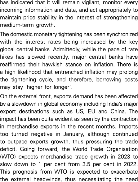 has indicated that it will remain vigilant, monitor every incoming information and data, and act appropriately to mai...