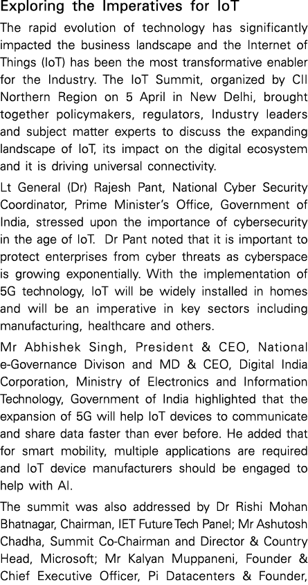 Exploring the Imperatives for IoT The rapid evolution of technology has significantly impacted the business landscape...