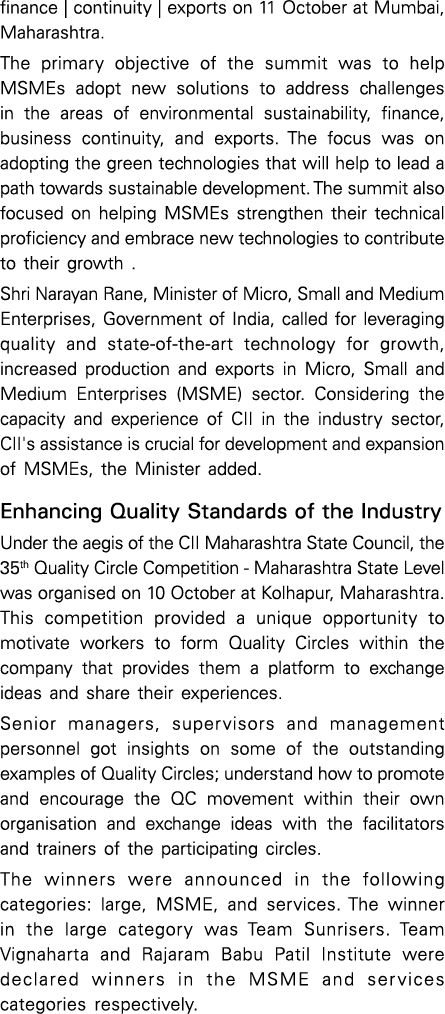 finance   continuity   exports on 11 October at Mumbai, Maharashtra  The primary objective of the summit was to help    