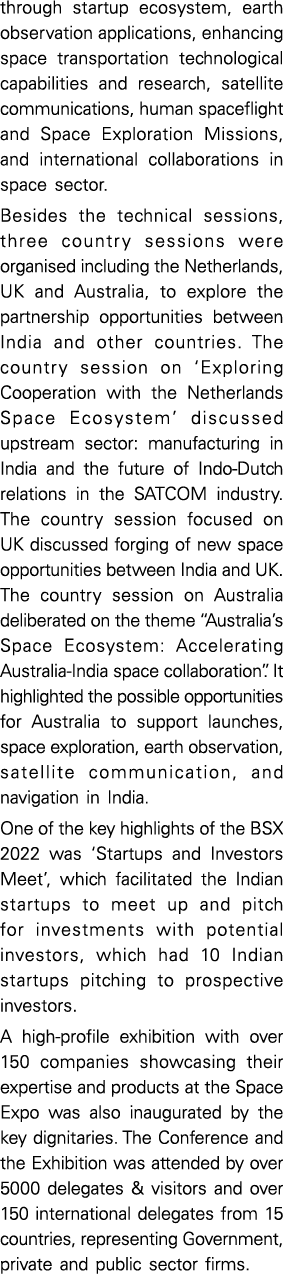 through startup ecosystem, earth observation applications, enhancing space transportation technological capabilities    
