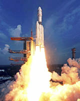 Sriharikota: Indian Space Research Organisation s GSLV-Mark III rocket lifts off during a test flight carrying CARE (Crew Module Atmospheric Re-entry Experiment) Crew module from Sriharikota on Thursday  PTI Photo(PTI12_18_2014_000164B)