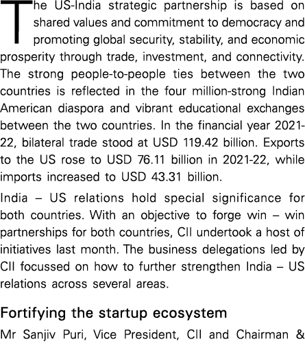 The US-India strategic partnership is based on shared values and commitment to democracy and promoting global securit   
