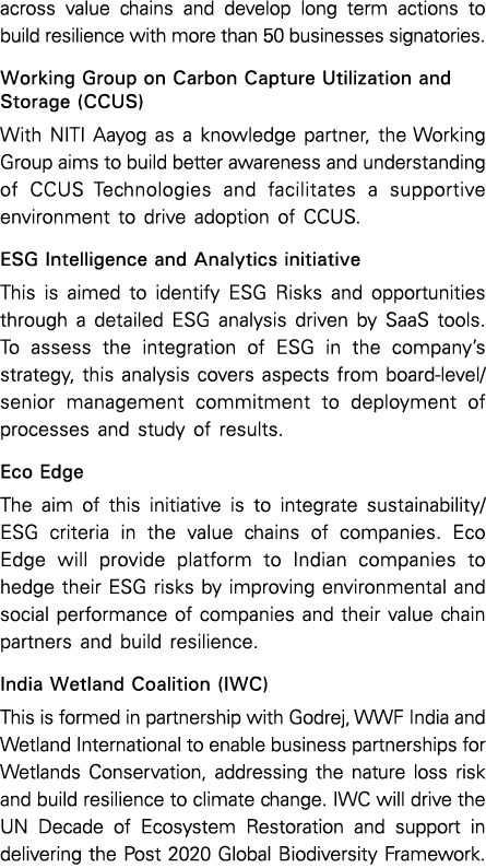 across value chains and develop long term actions to build resilience with more than 50 businesses signatories  Worki   