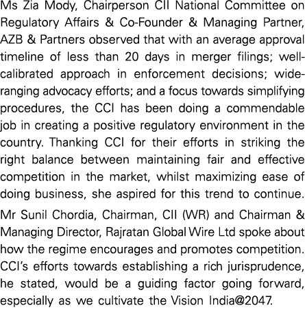 Ms Zia Mody, Chairperson CII National Committee on Regulatory Affairs & Co-Founder & Managing Partner, AZB & Partners   