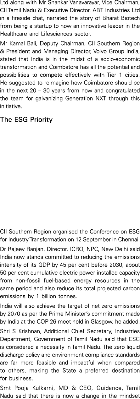 Ltd along with Mr Shankar Vanavarayar, Vice Chairman, CII Tamil Nadu & Executive Director, ABT Industries Ltd in a fi   