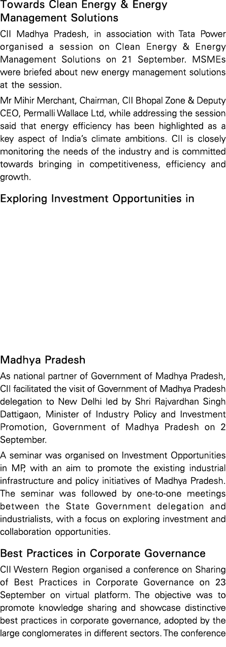 Towards Clean Energy & Energy Management Solutions CII Madhya Pradesh, in association with Tata Power organised a ses   