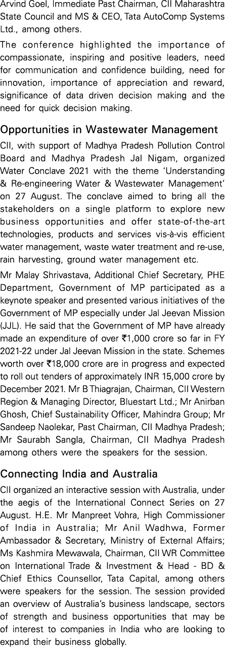 Arvind Goel, Immediate Past Chairman, CII Maharashtra State Council and MS & CEO, Tata AutoComp Systems Ltd , among o   