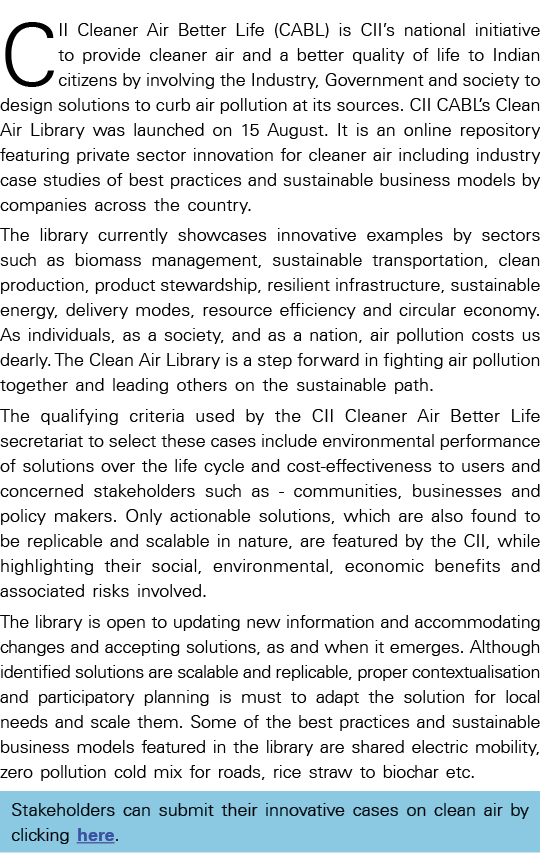 CII Cleaner Air Better Life (CABL) is CII s national initiative to provide cleaner air and a better quality of life t   