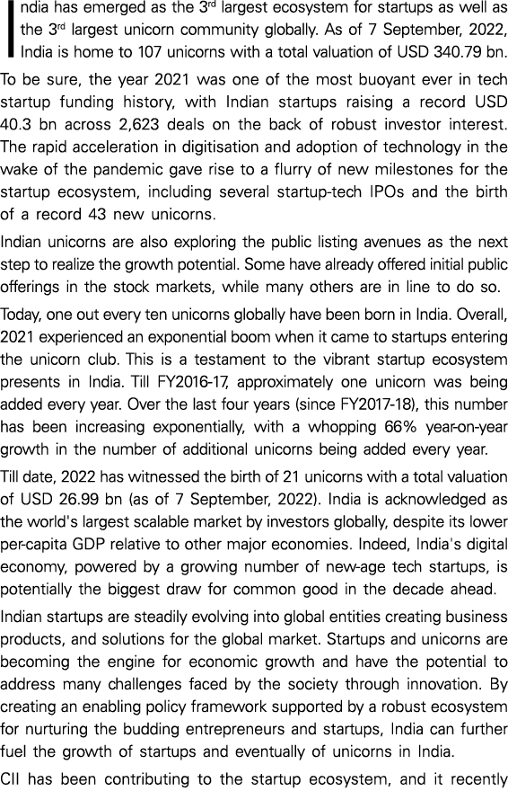 India has emerged as the 3rd largest ecosystem for startups as well as the 3rd largest unicorn community globally  As   