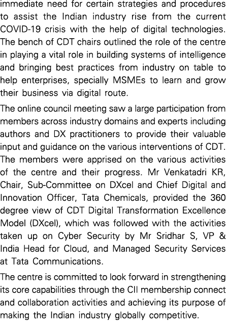 immediate need for certain strategies and procedures to assist the Indian industry rise from the current COVID-19 cri   