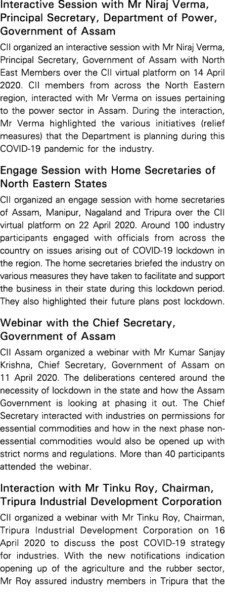 Interactive Session with Mr Niraj Verma, Principal Secretary, Department of Power, Government of Assam CII organized    