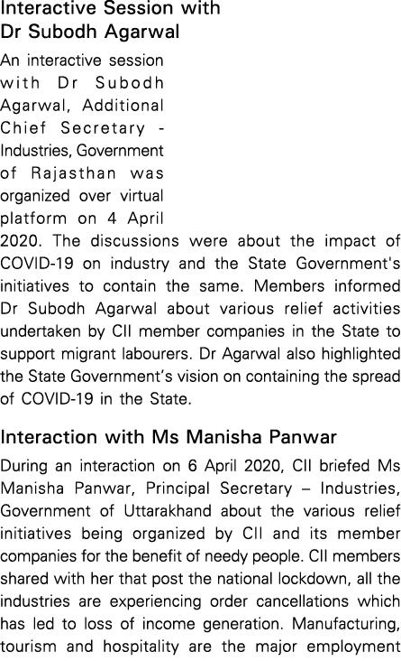 Interactive Session with Dr Subodh Agarwal An interactive session with Dr Subodh Agarwal, Additional Chief Secretary    