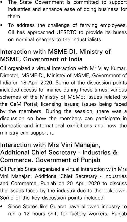   The State Government is committed to support industries and enhance ease of doing business for them   To address th   